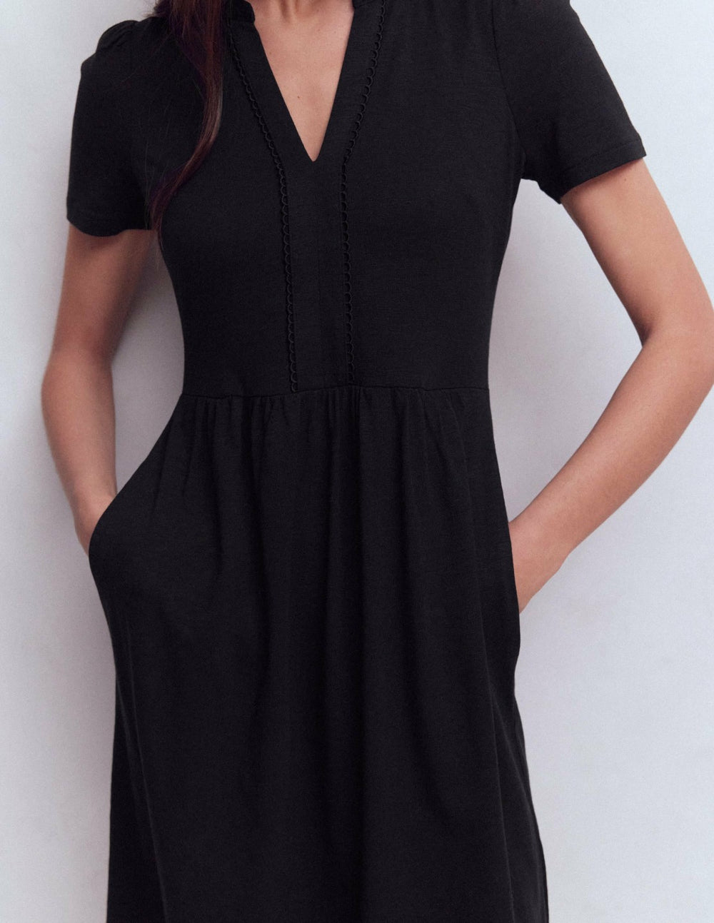 Naomi Short Sleeve Dress-Black / Boden