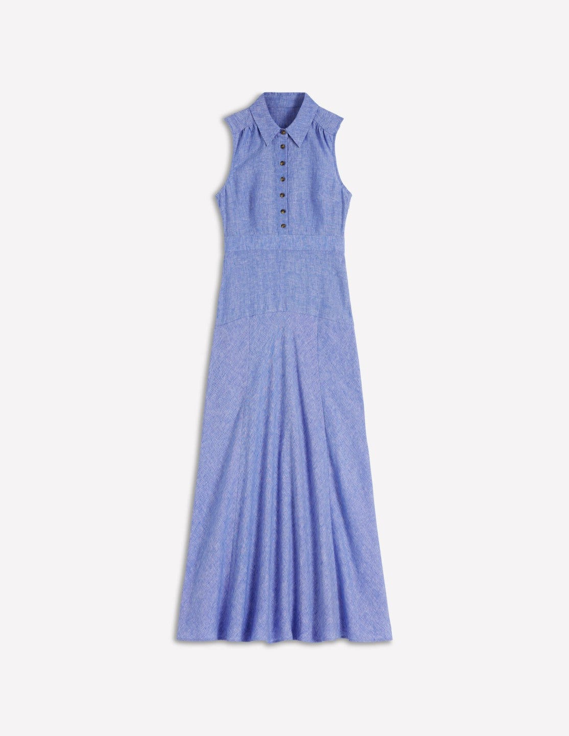 Erma Drop Waist Linen Dress-Chambray / Boden Online