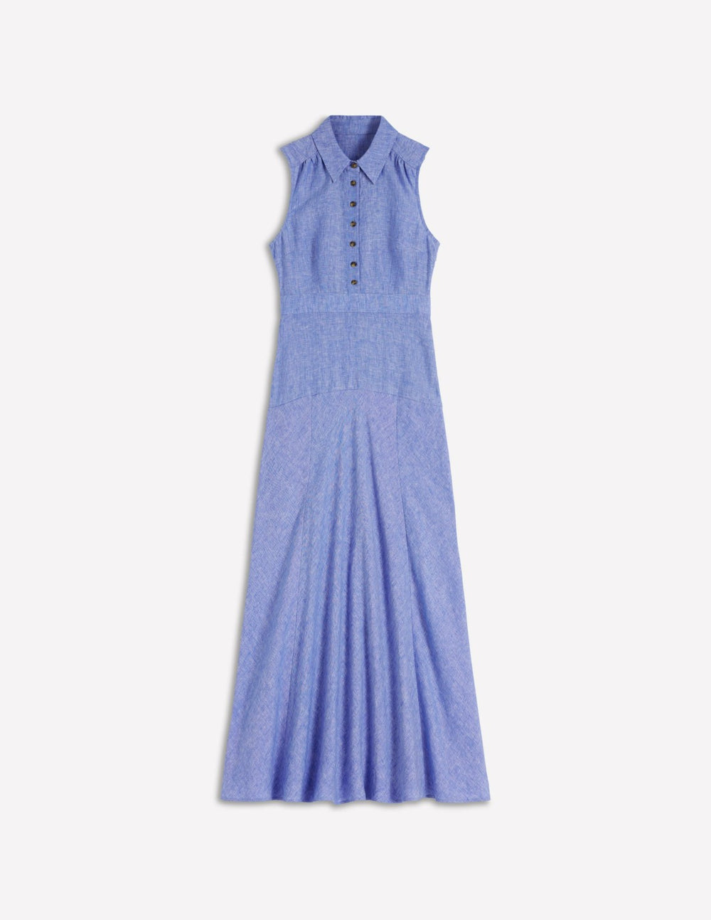 Erma Drop Waist Linen Dress-Chambray / Boden Online