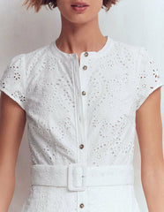 Arabella Cotton Maxi Dress-White Broderie / Boden Discount