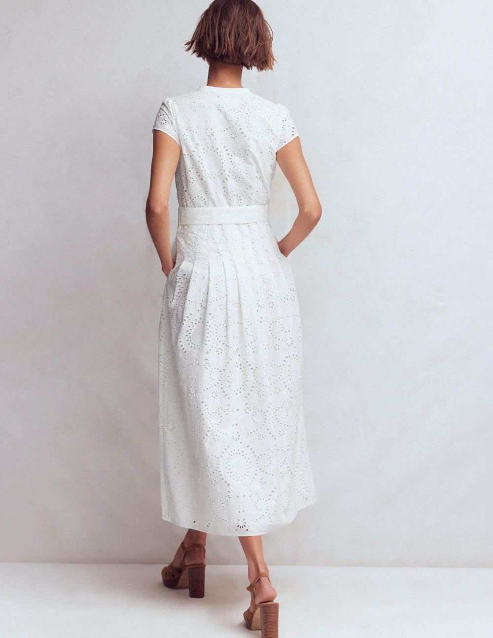 Arabella Cotton Maxi Dress-White Broderie / Boden Discount