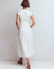 Arabella Cotton Maxi Dress-White Broderie / Boden Discount