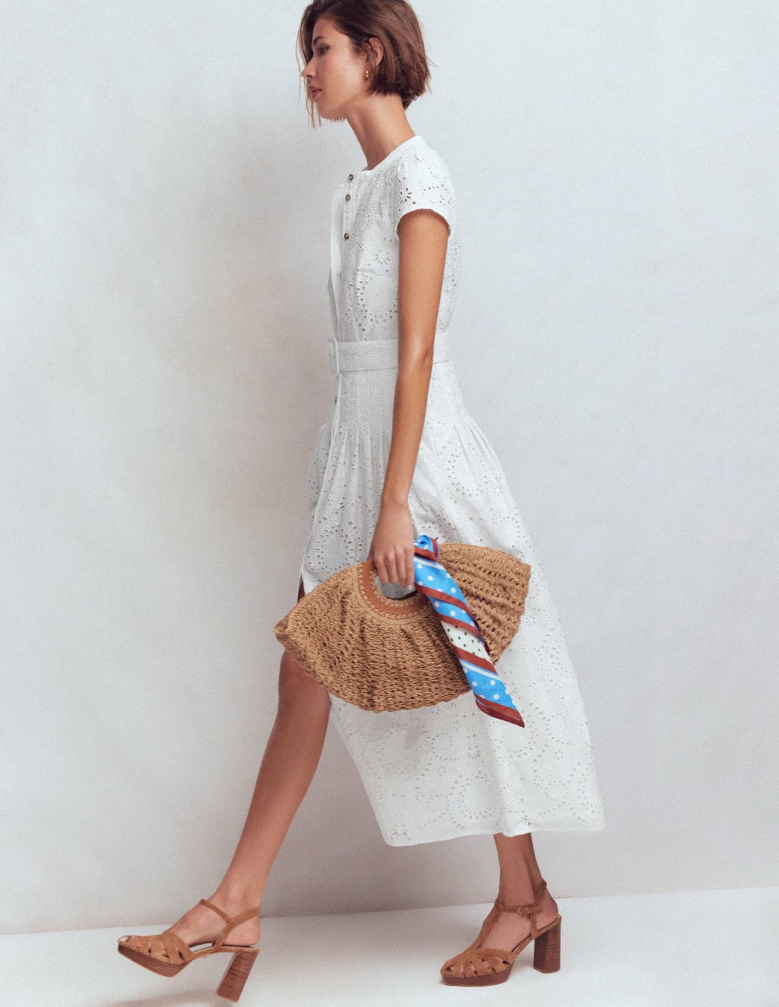 Arabella Cotton Maxi Dress-White Broderie / Boden Discount