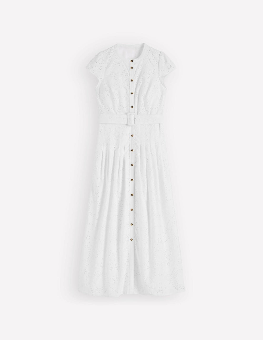 Arabella Cotton Maxi Dress-White Broderie / Boden Discount