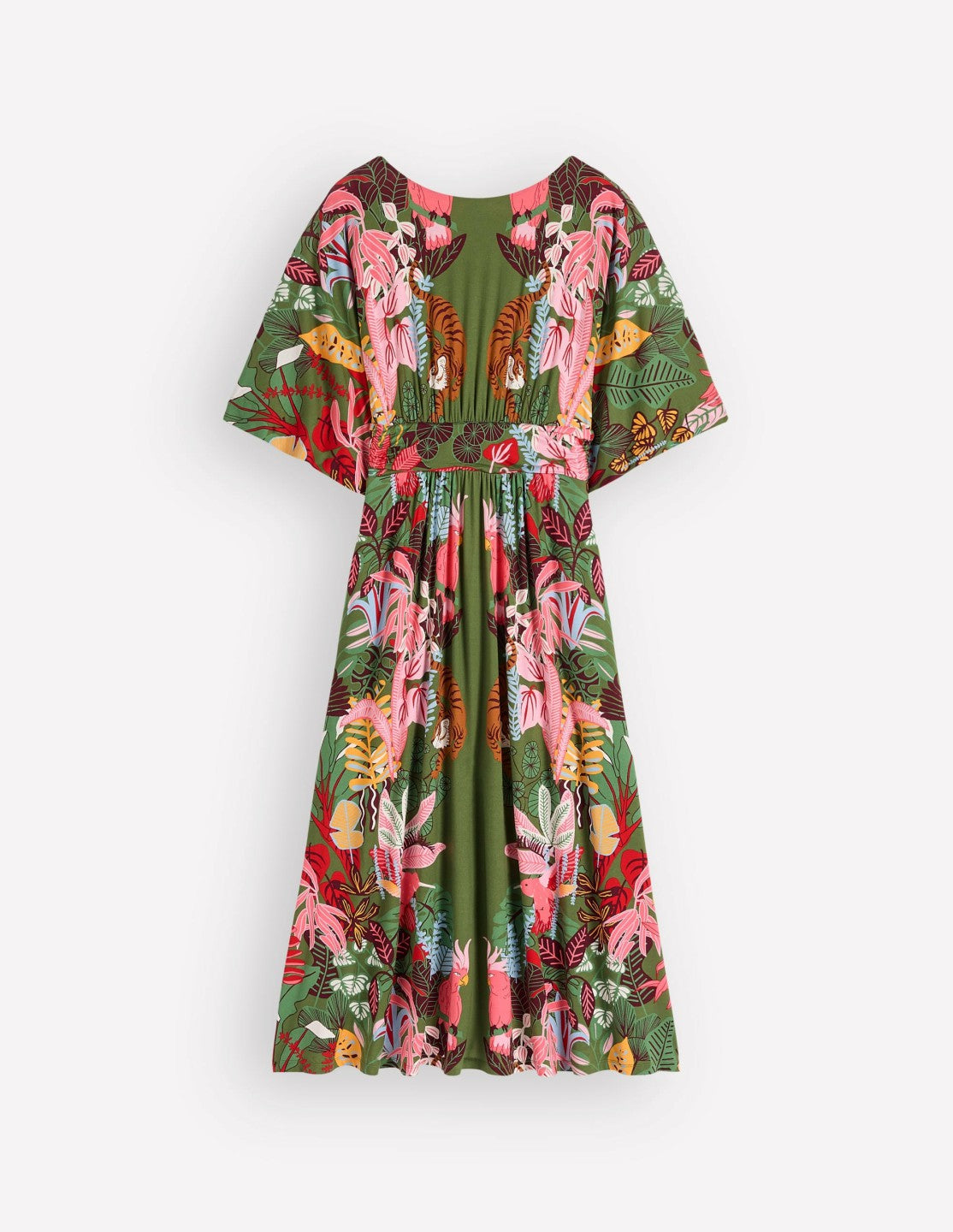 Imelda Kimono Jersey Dress-Olive, Tropical Safari / Boden On sale