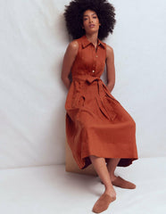 Belinda Linen Shirt Dress-Burnt Orange / Boden us