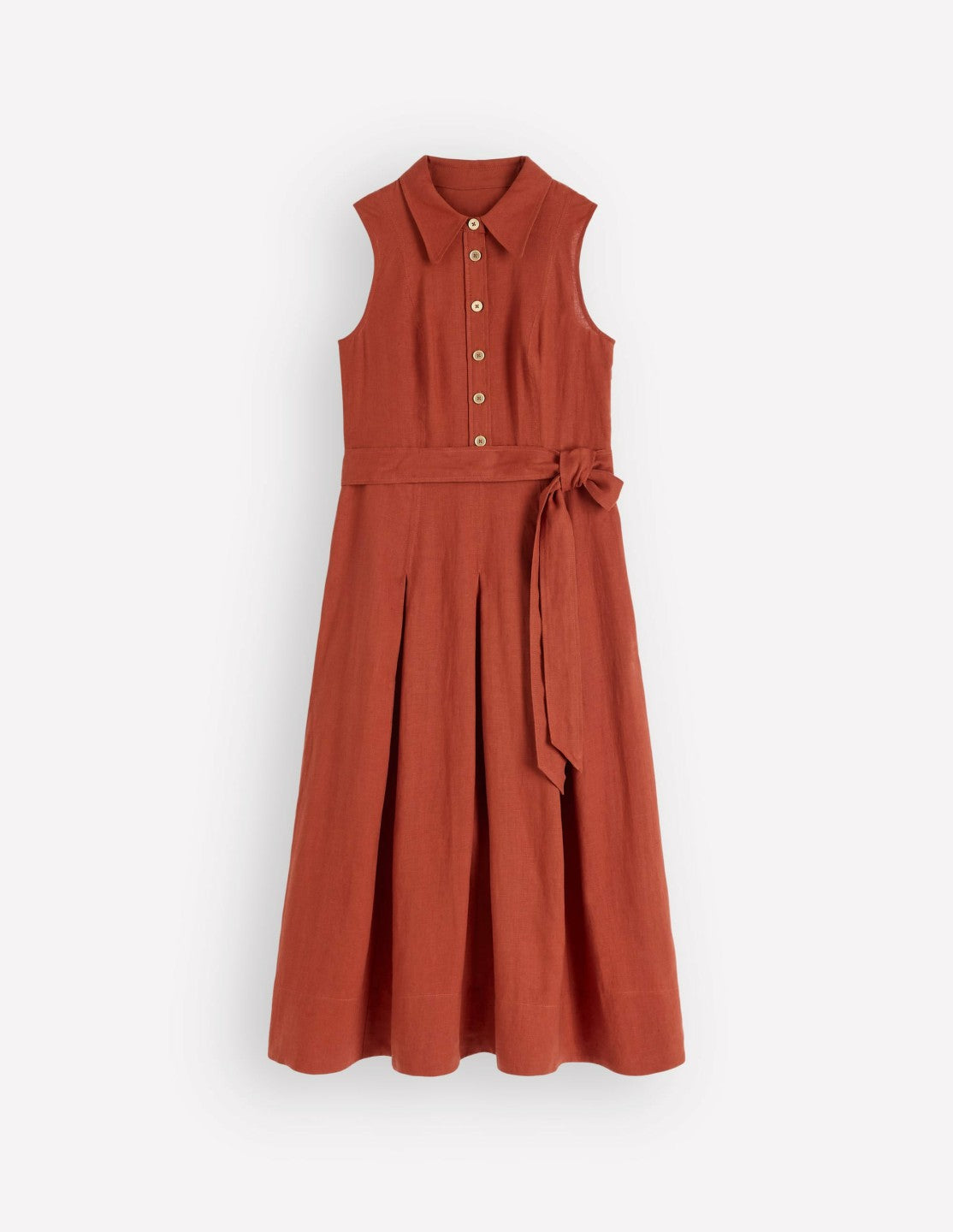 Belinda Linen Shirt Dress-Burnt Orange / Boden us