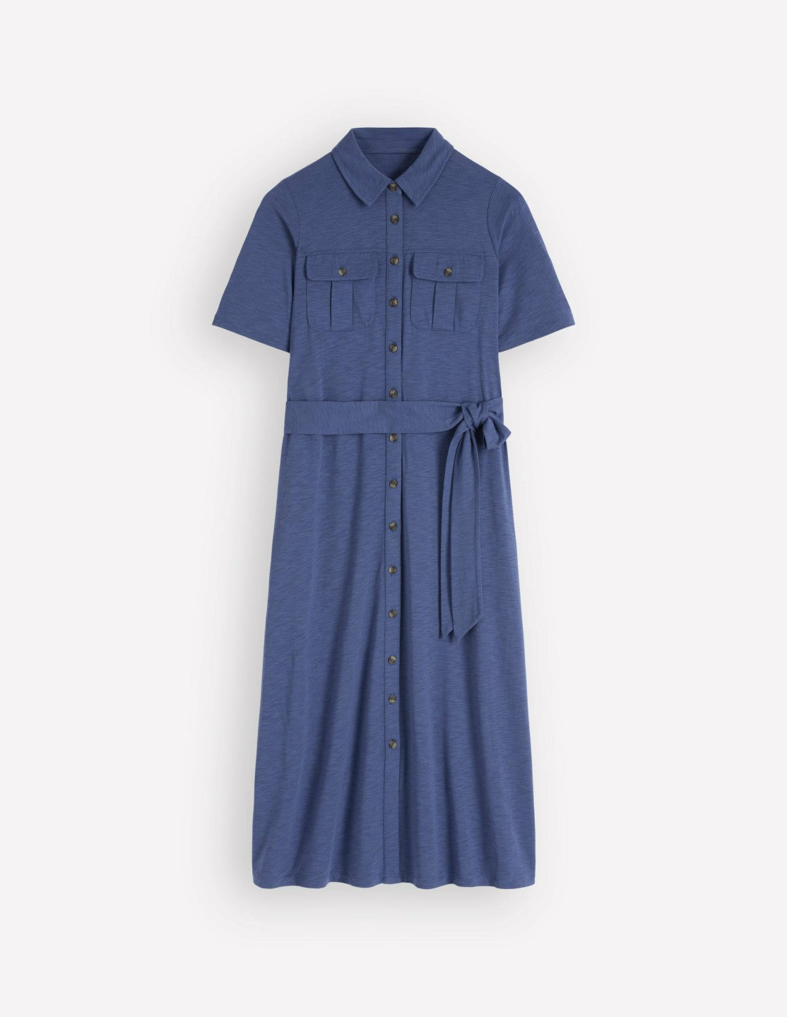Mavis Midi Jersey Shirt Dress-Denim Blue / Boden