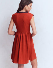 May Jersey Short Dress-Burnt Orange / Boden Online