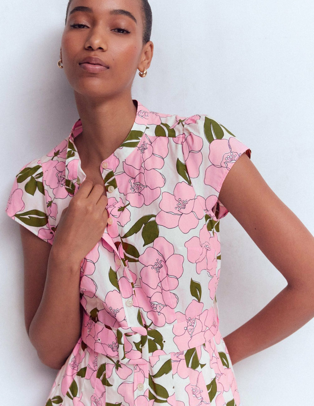 Arabella Cotton Maxi Dress-Pink Radiant Bloom / Boden Outlet