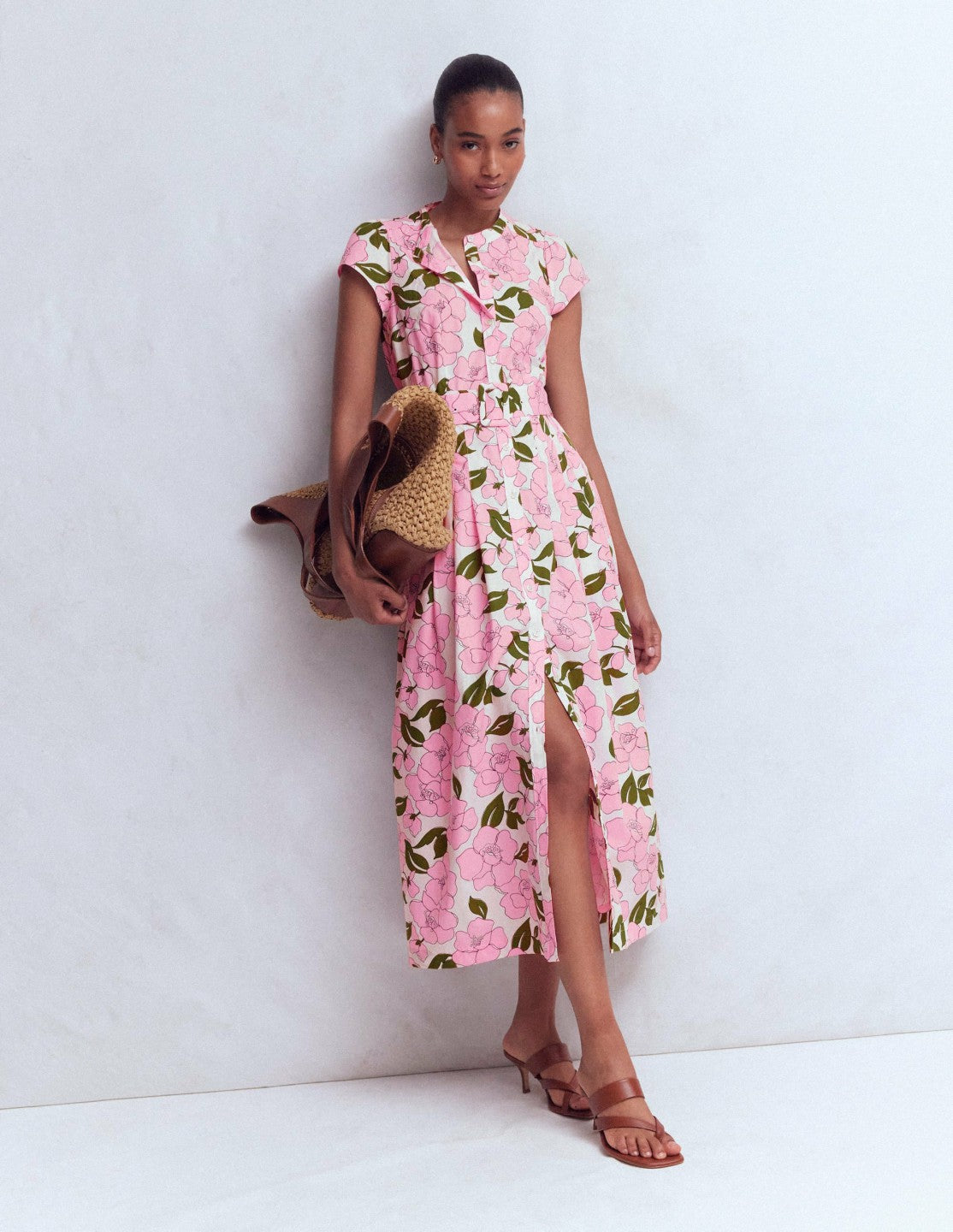 Arabella Cotton Maxi Dress-Pink Radiant Bloom / Boden Outlet