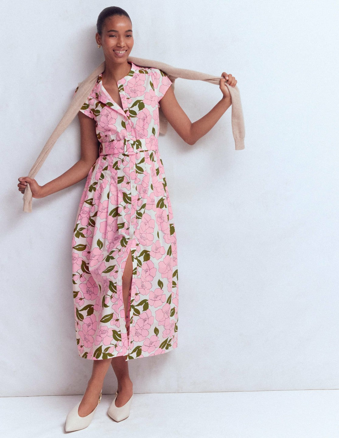 Arabella Cotton Maxi Dress-Pink Radiant Bloom / Boden Outlet