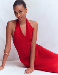Halter Neck Jersey Maxi Dress-Red / Boden Outlet