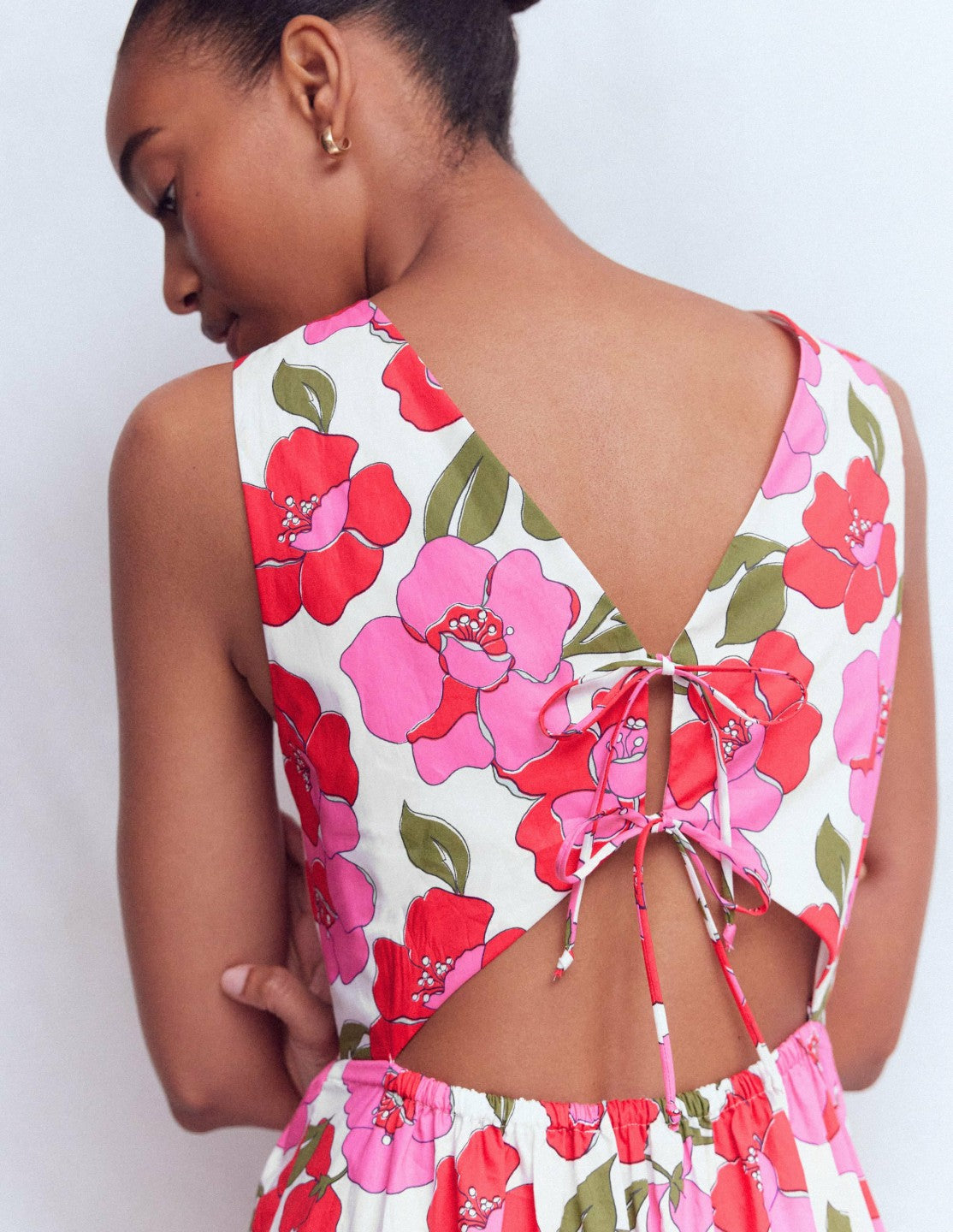 Sleeveless Poplin Dress-Pink Radiant Bloom / Boden Discount