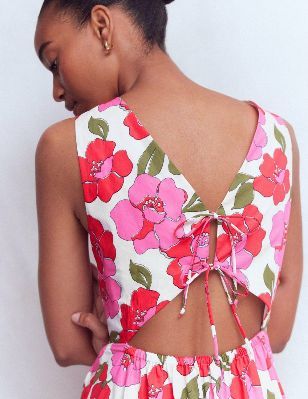 Sleeveless Poplin Dress-Pink Radiant Bloom / Boden Discount