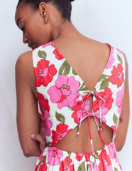 Sleeveless Poplin Dress-Pink Radiant Bloom / Boden Discount