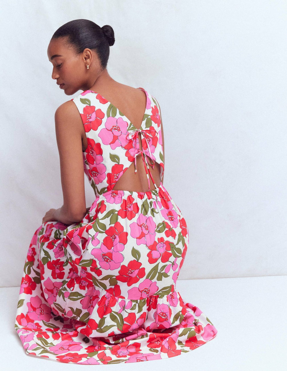 Sleeveless Poplin Dress-Pink Radiant Bloom / Boden Discount