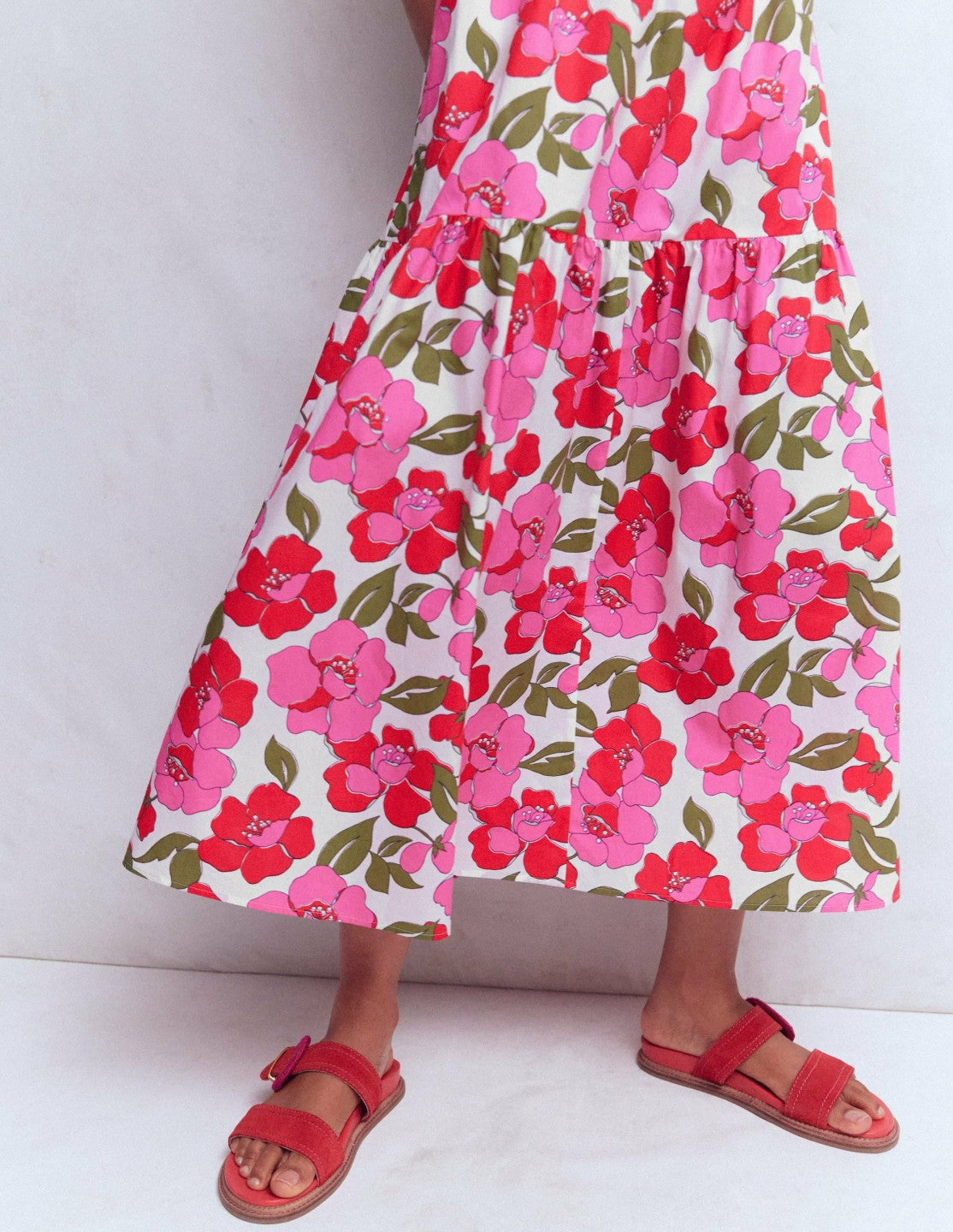 Sleeveless Poplin Dress-Pink Radiant Bloom / Boden Discount