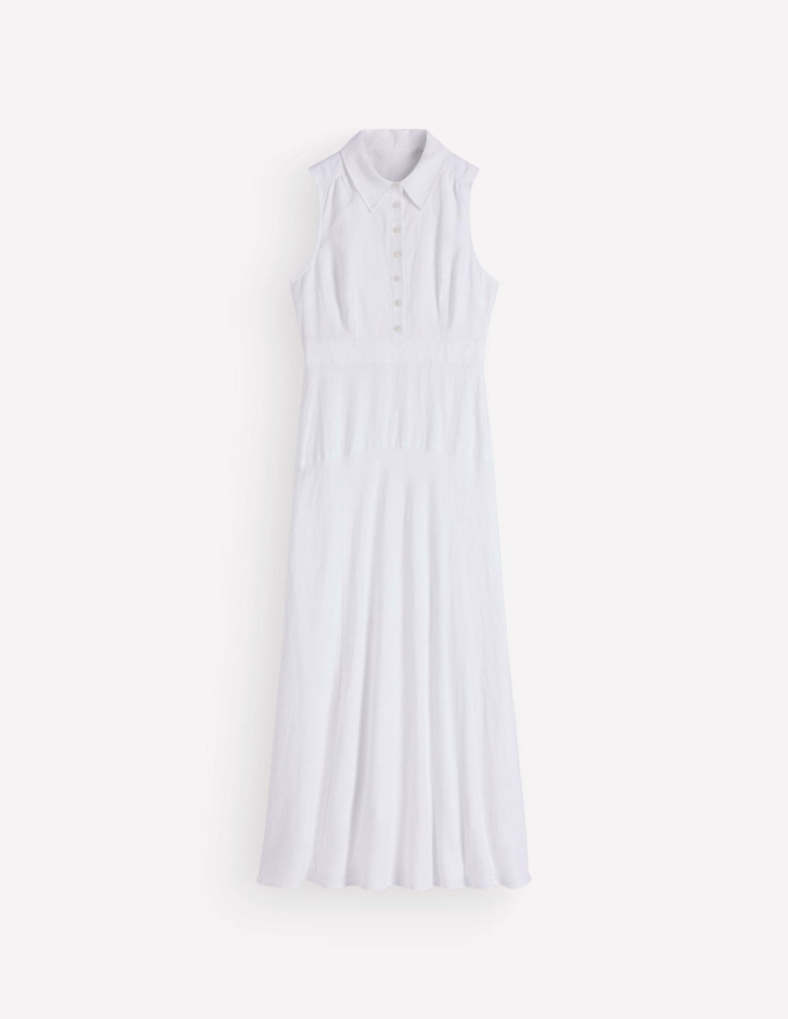 Erma Drop Waist Linen Dress-White / Boden us