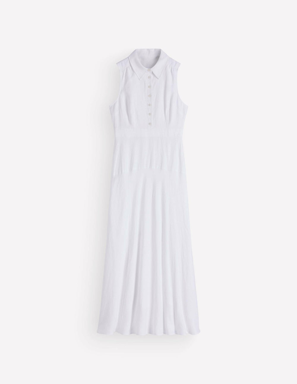 Erma Drop Waist Linen Dress-White / Boden us