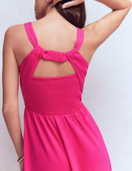 Saoirse Smocked Jersey Dress-Bright Pink / Boden On sale