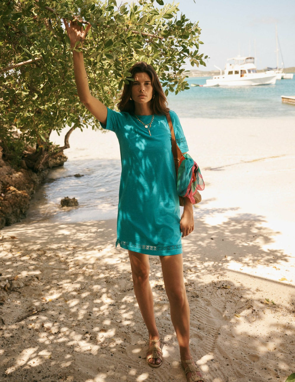 Hattie Jersey T-shirt Dress-Glaze Blue / Boden Sale