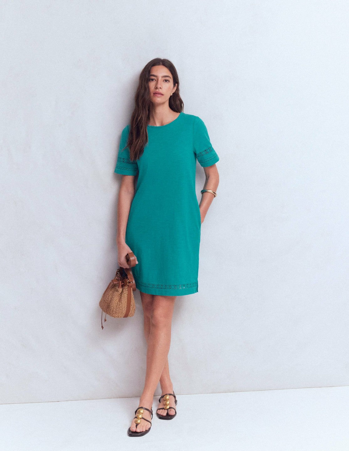 Hattie Jersey T-shirt Dress-Glaze Blue / Boden Sale