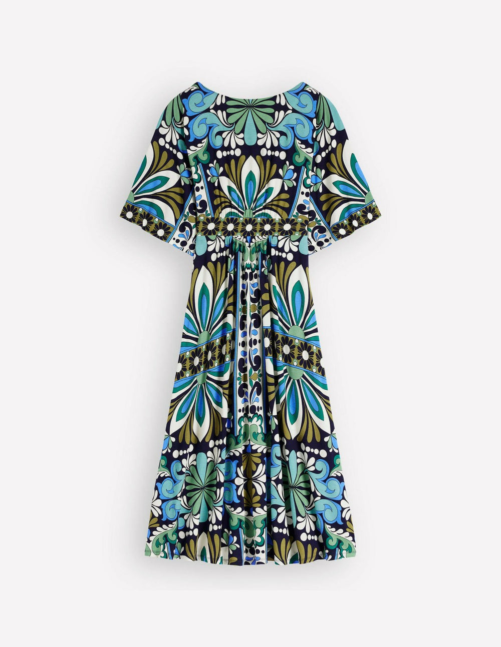 Imelda Kimono Jersey Dress-Navy, Bloom Tapestry / Boden Online