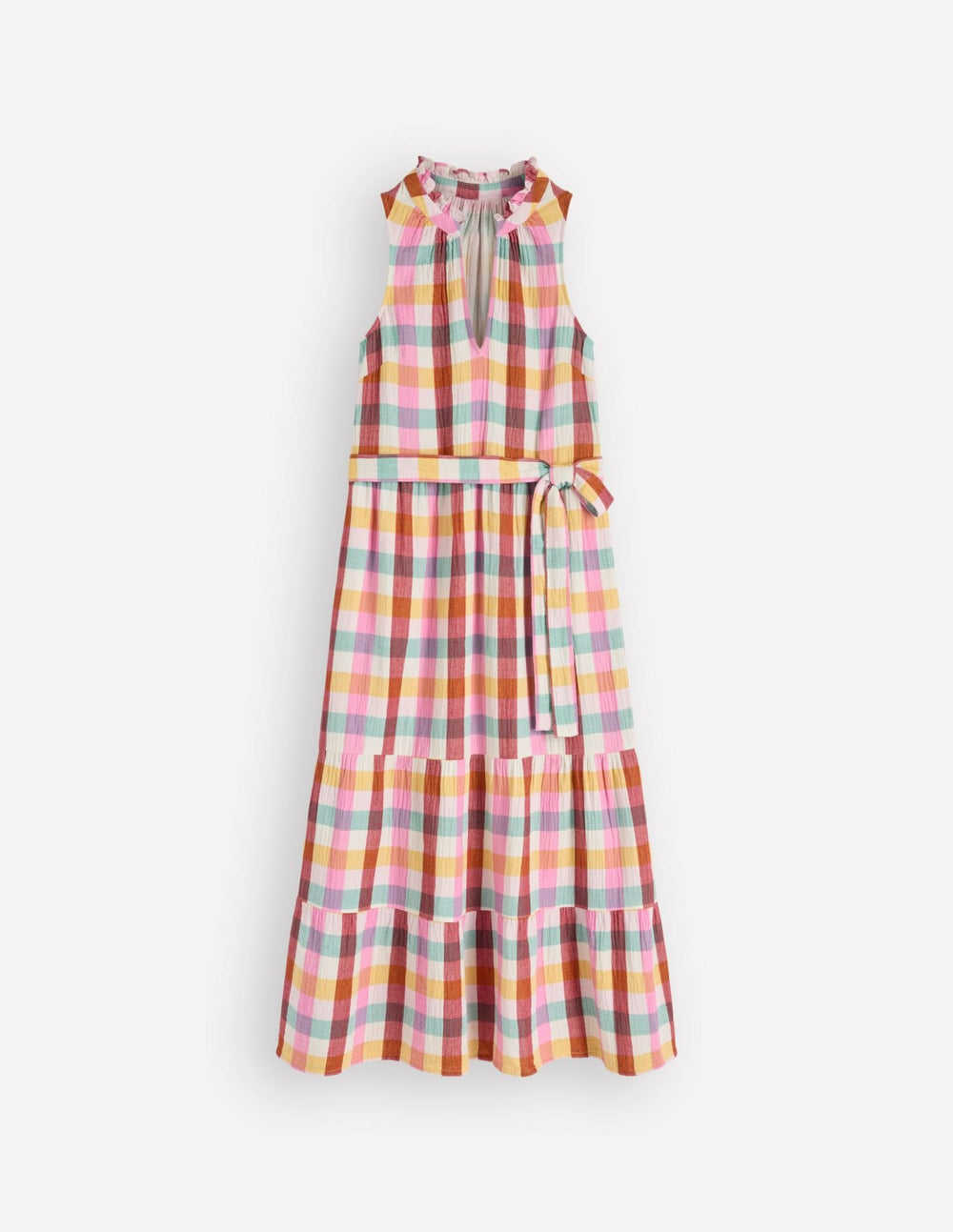 Viv Double Cloth Maxi Dress-Multi Check / Boden Outlet