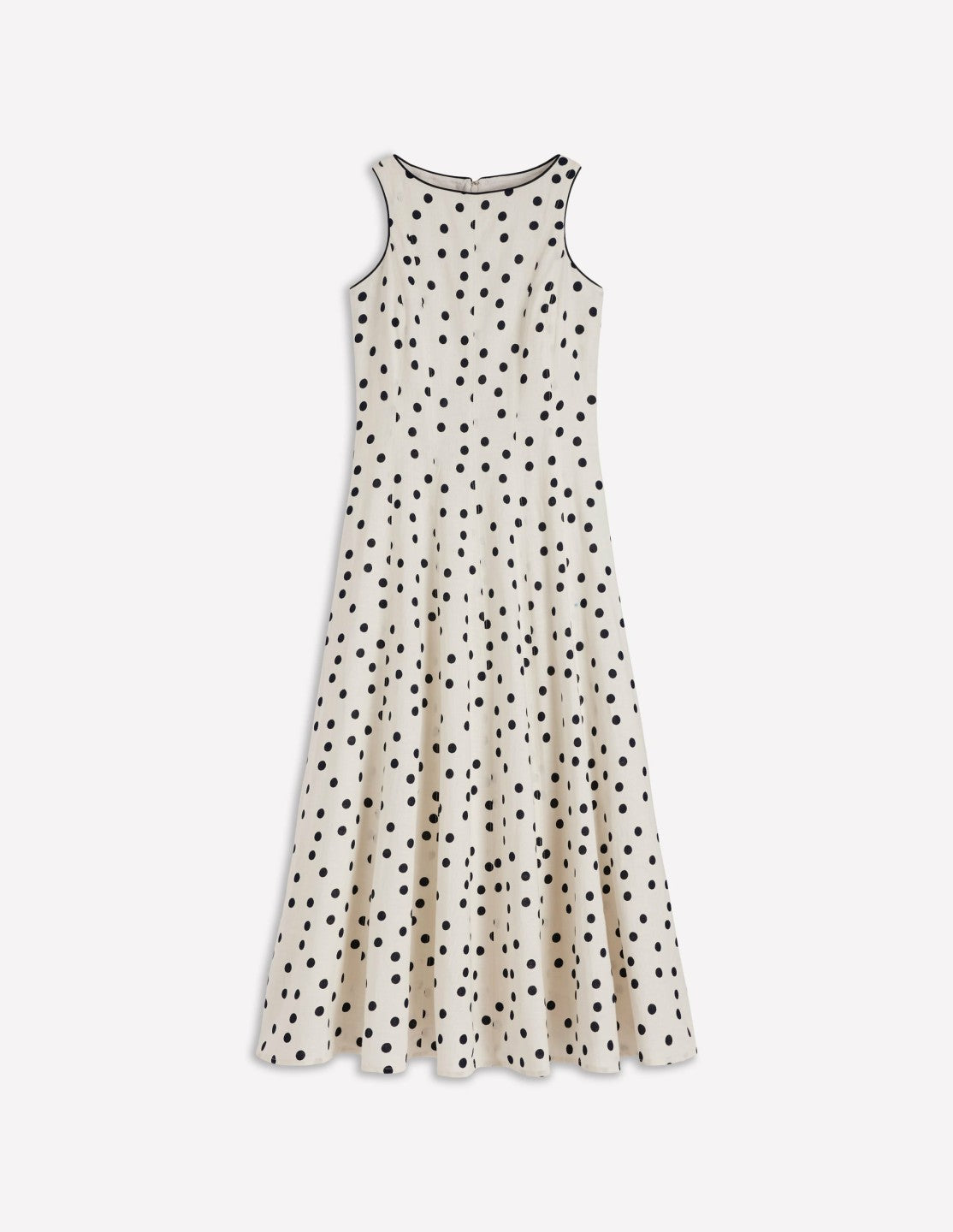 Annet Linen Blend Midi Dress-Ivory Painted Dot Spaced / Boden Sale