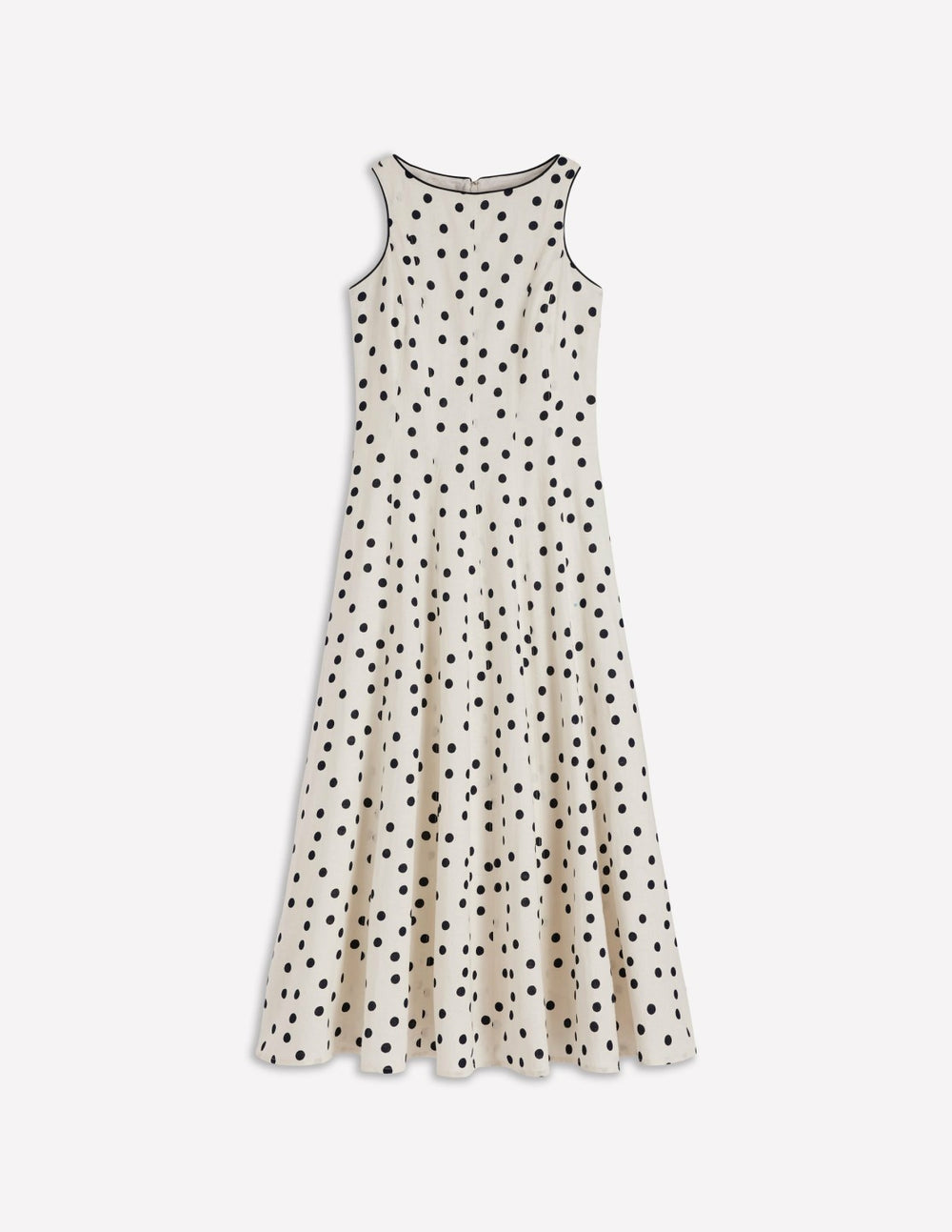 Annet Linen Blend Midi Dress-Ivory Painted Dot Spaced / Boden Sale