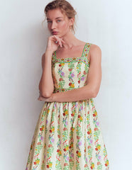 Square Neck Occasion Dress-Ivory, Blossom Trail / Boden us