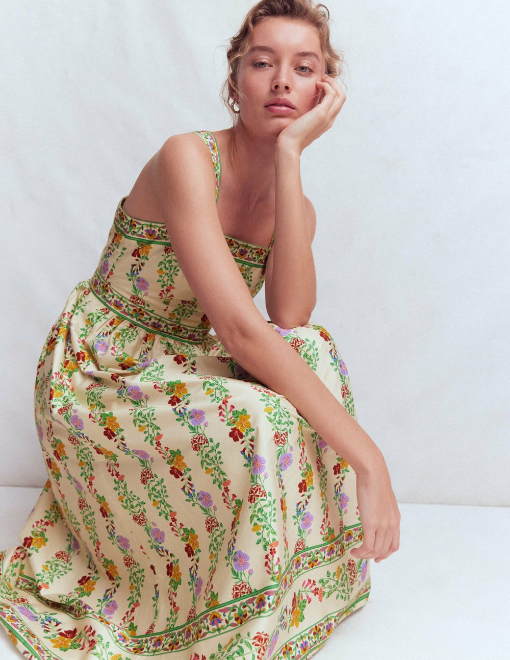 Square Neck Occasion Dress-Ivory, Blossom Trail / Boden us
