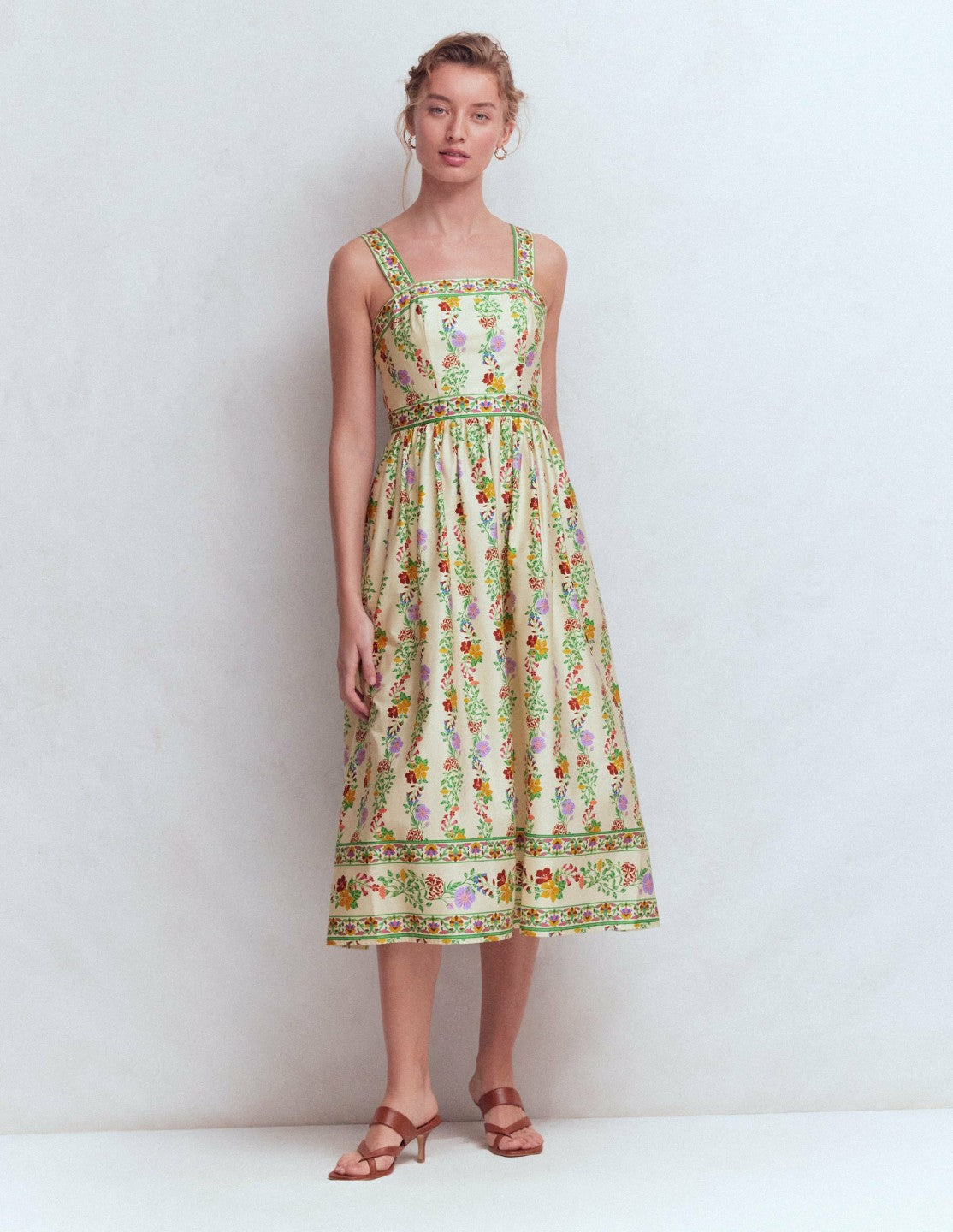 Square Neck Occasion Dress-Ivory, Blossom Trail / Boden us