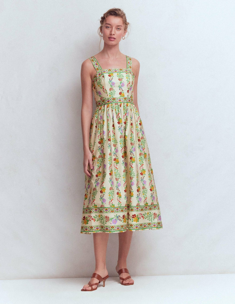 Square Neck Occasion Dress-Ivory, Blossom Trail / Boden us