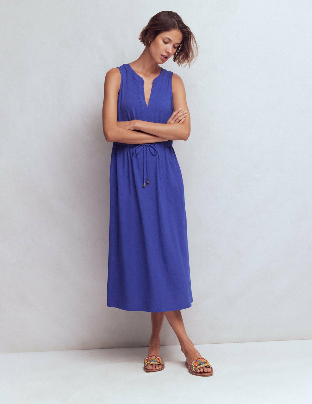 Delphine Midi Sleeveless Dress-Sapphire Blue / Boden Sale