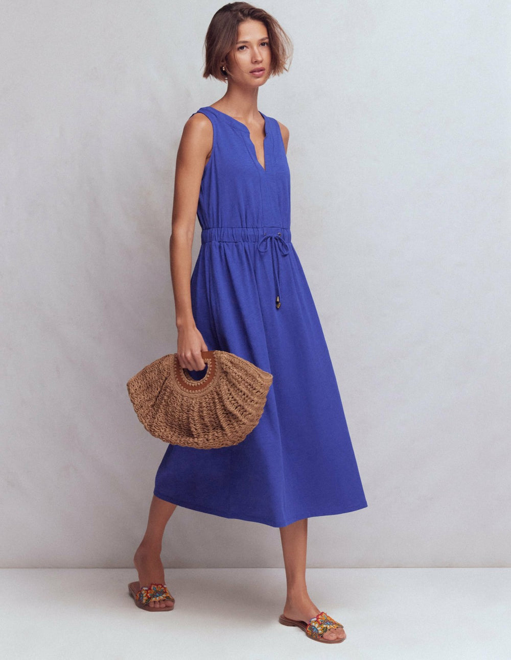 Delphine Midi Sleeveless Dress-Sapphire Blue / Boden Sale