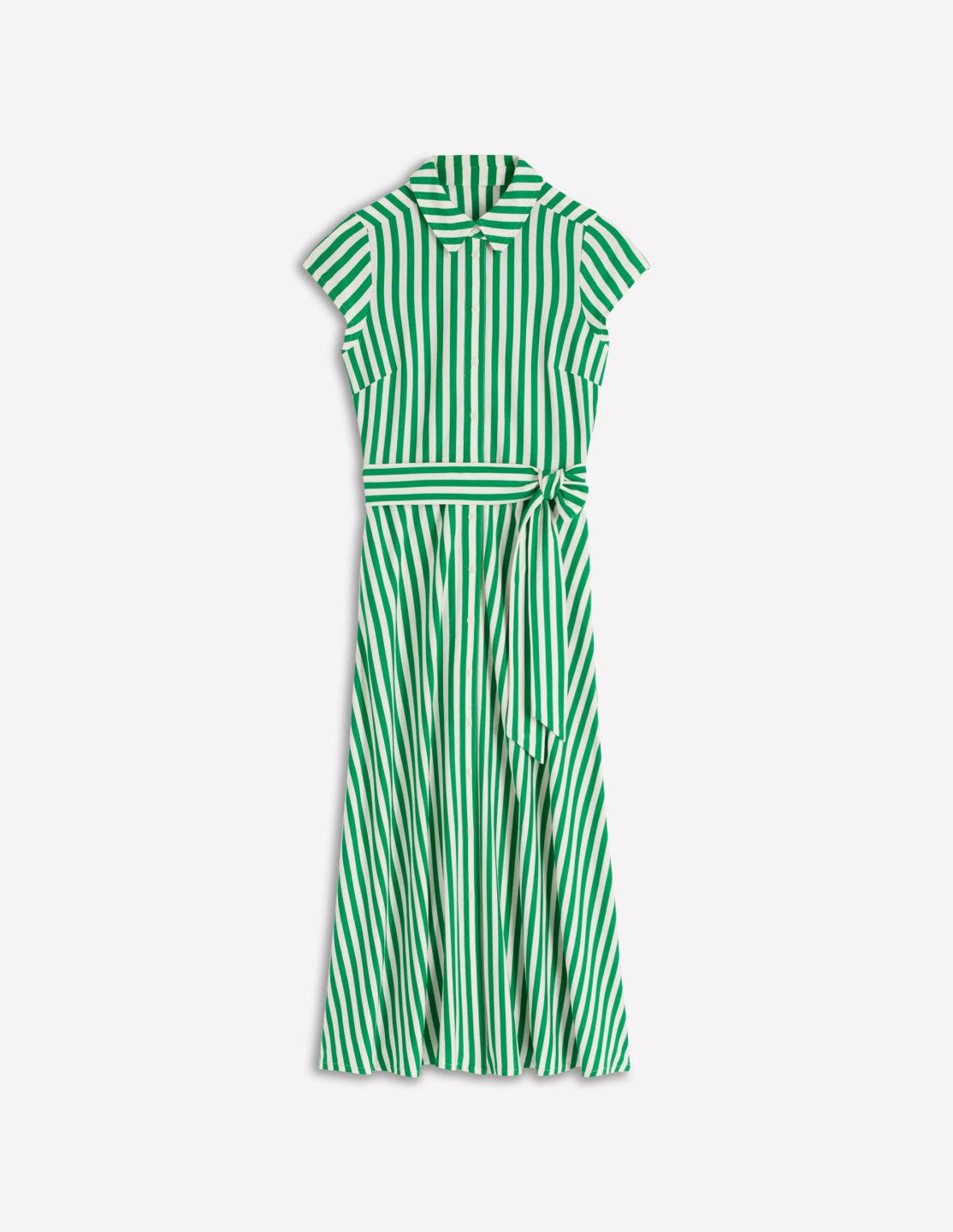 Marcia Jersey Shirt Dress-Green and Ivory Stripe / Boden Online