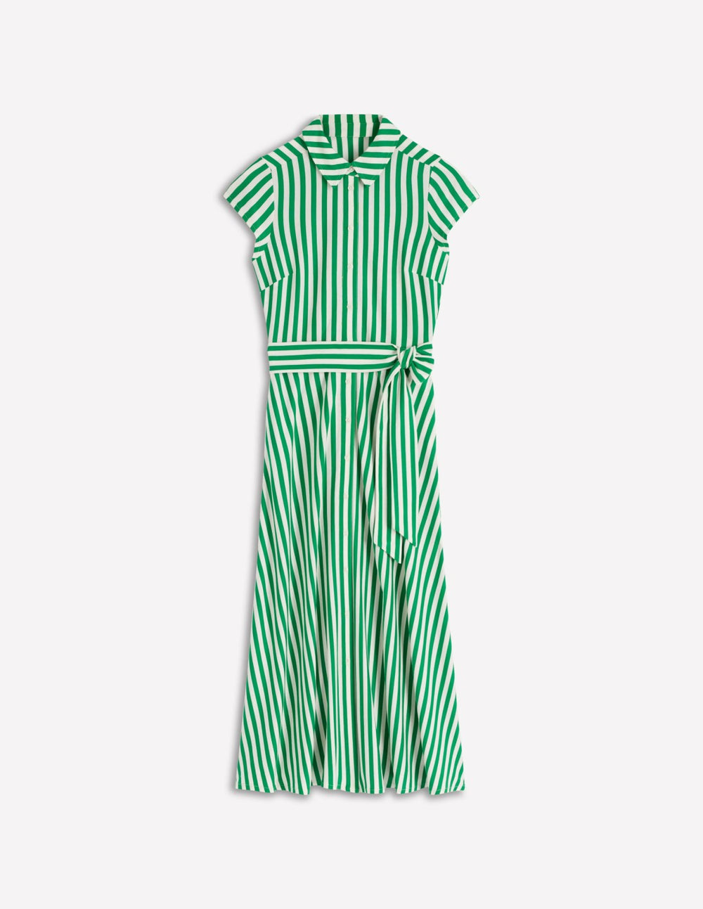 Marcia Jersey Shirt Dress-Green and Ivory Stripe / Boden Online
