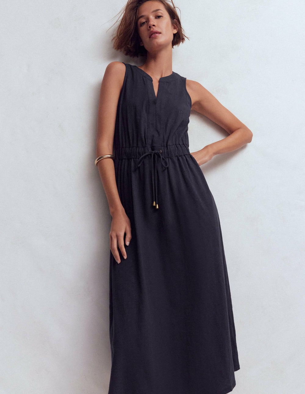Delphine Midi Sleeveless Dress-Navy / Boden Outlet