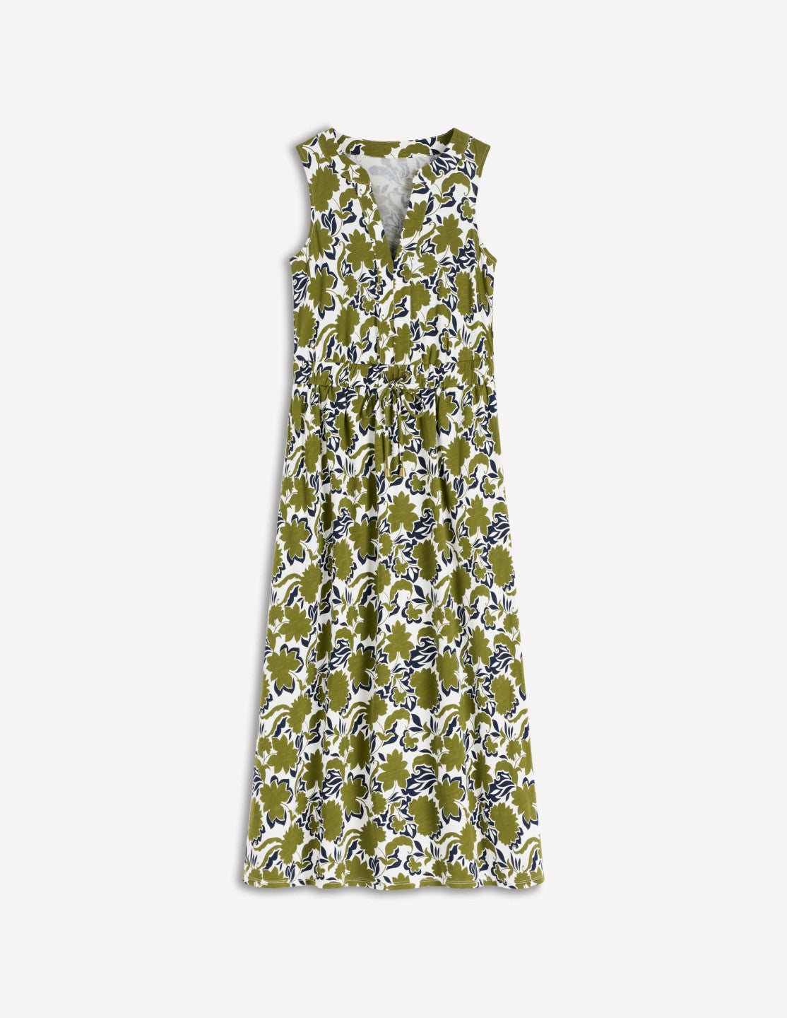 Delphine Midi Sleeveless Dress-Olive, Shadow Blossom / Boden us