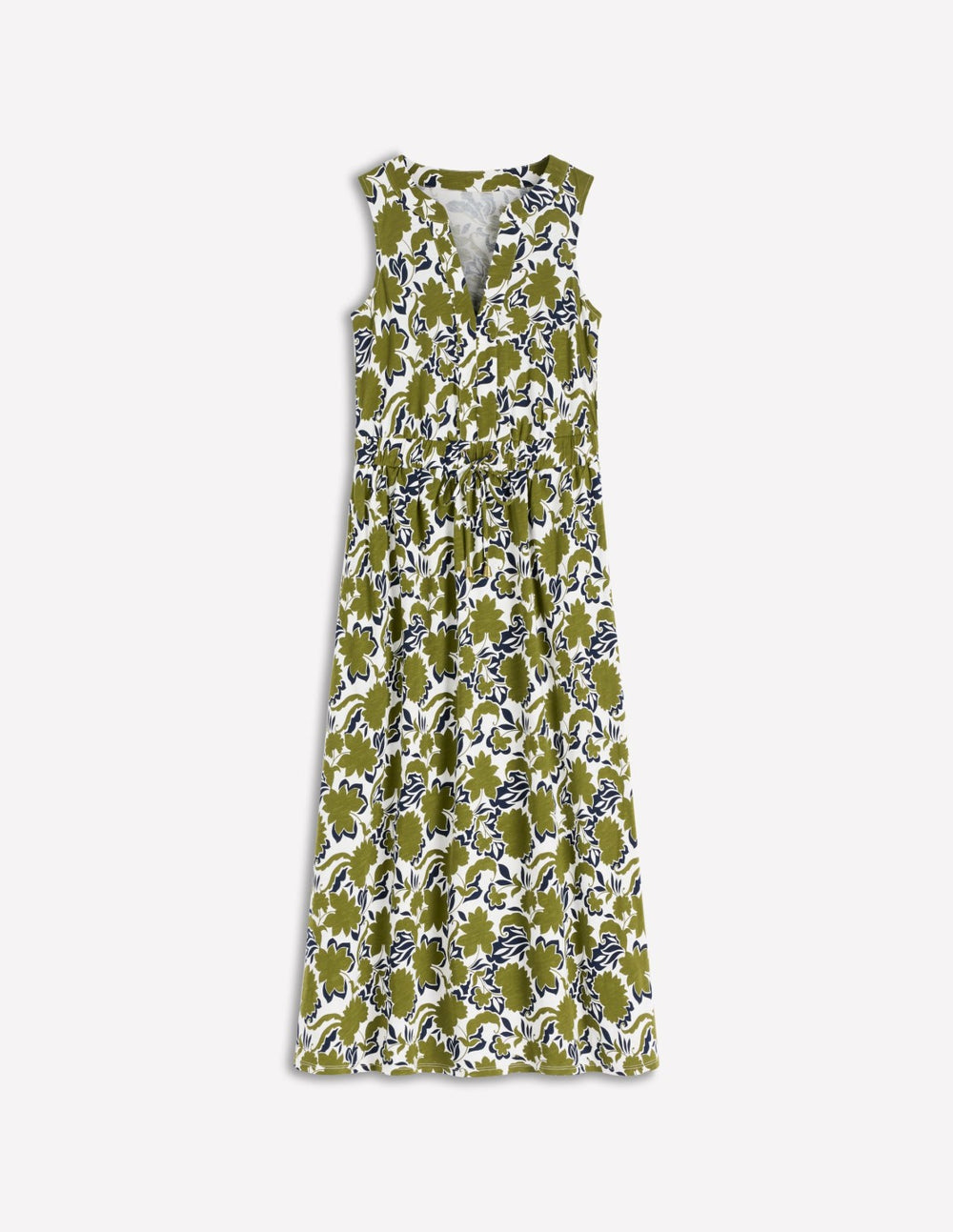 Delphine Midi Sleeveless Dress-Olive, Shadow Blossom / Boden us