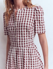Ivy Placket Cotton Midi Dress-Gingham / Boden Discount