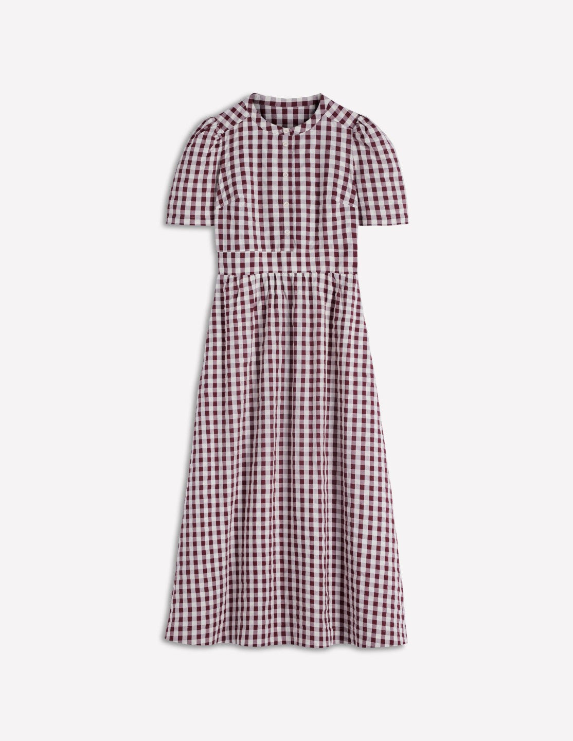 Ivy Placket Cotton Midi Dress-Gingham / Boden Discount