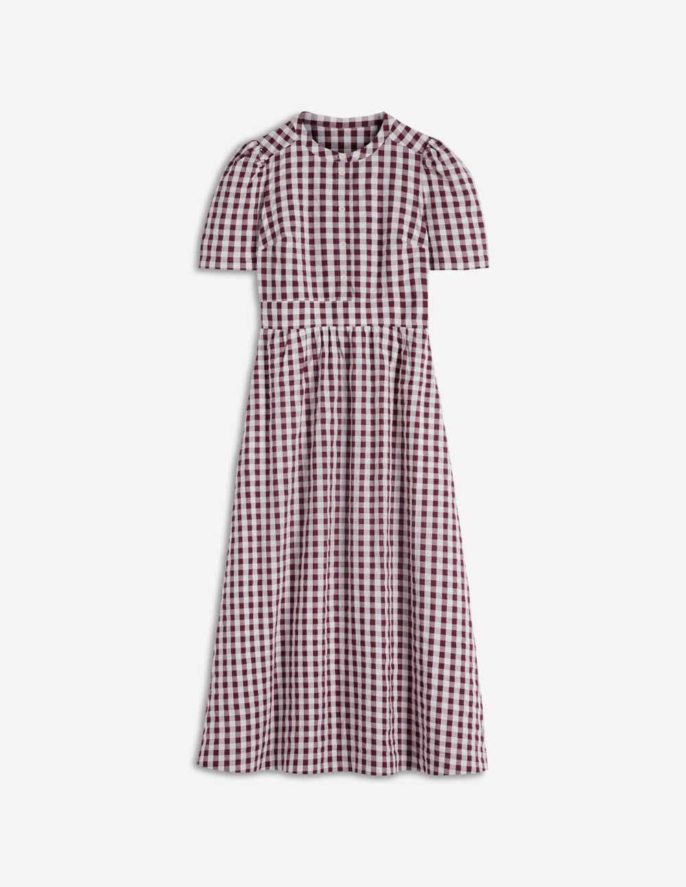 Ivy Placket Cotton Midi Dress-Gingham / Boden Discount