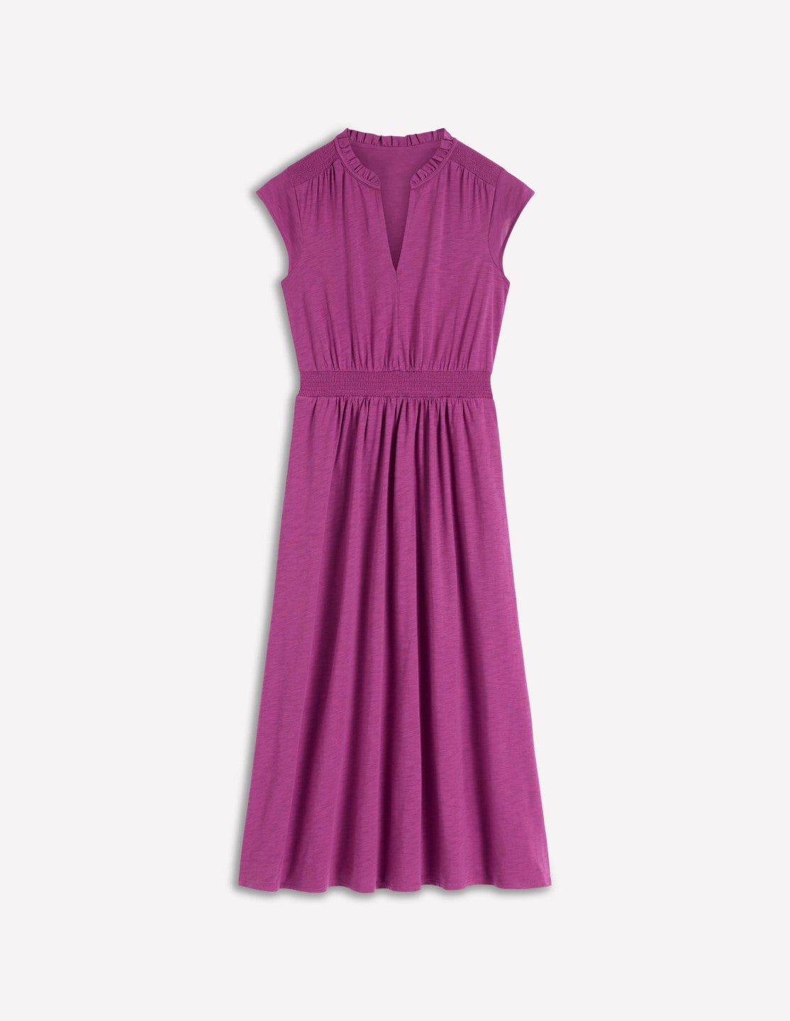 Alba Smocked Jersey Midi Dress-Damson / Boden On sale