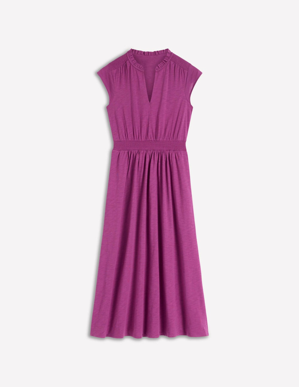 Alba Smocked Jersey Midi Dress-Damson / Boden On sale