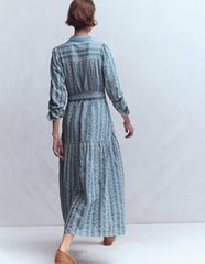 Ellie Cotton Maxi Shirt Dress-Broderie Denim / Boden Outlet