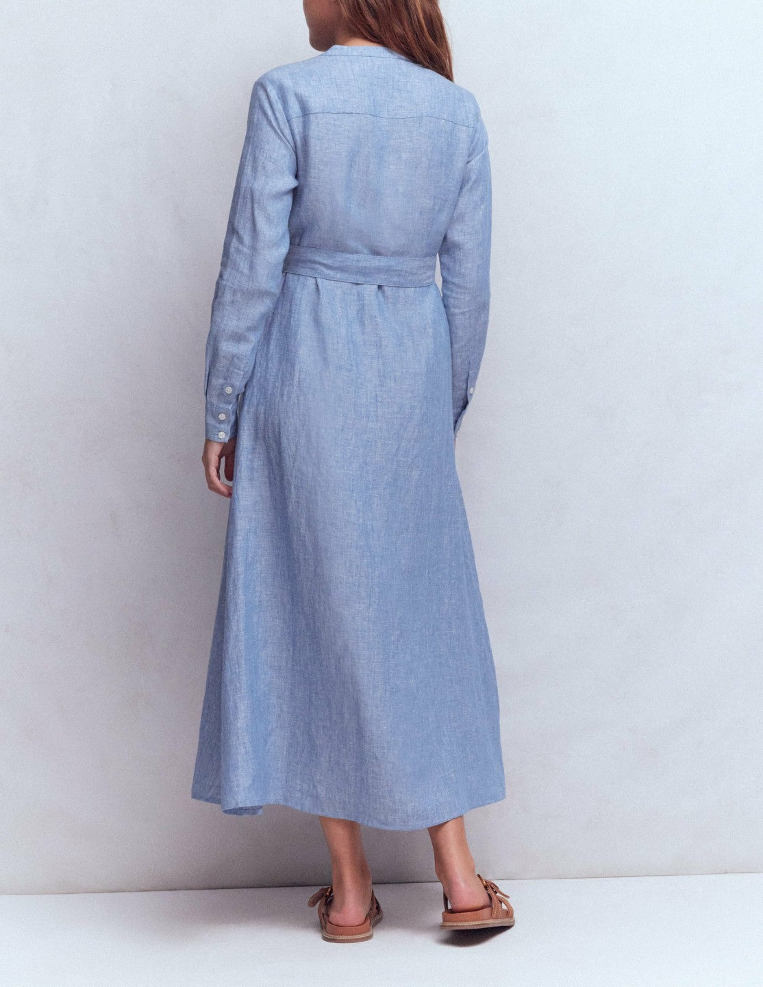 Mollie Linen Shirt Dress-Chambray / Boden Discount