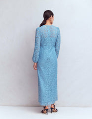 High Neck Lace Dress-Blue / Boden On sale